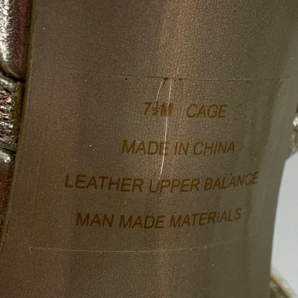 Carlos Santana Metallic Cage Heels Womens Size 7.5 Leather Buckle Open Toe 2318 - Picture 11 of 11